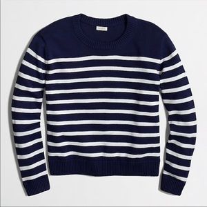 J. CREW | Cropped Cotton Sweater in Stripe